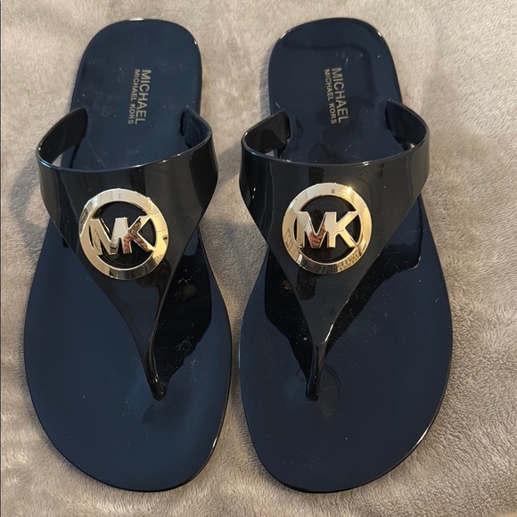 Michael Kors Black and Gold Sandals - Picture 2 of 6